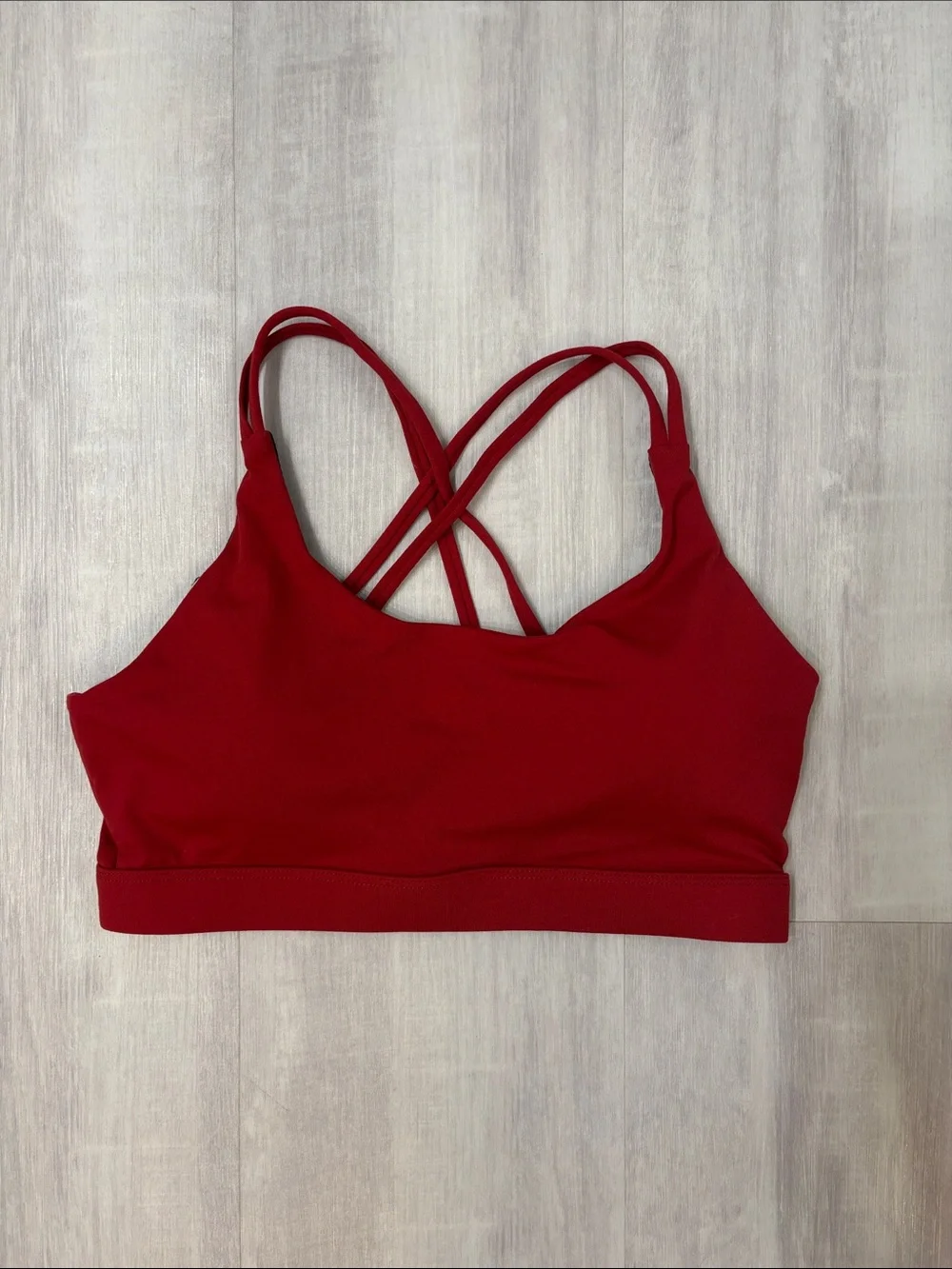 Running Girl Crisscross Strappy Sports Bralette - Padded Red XSmall